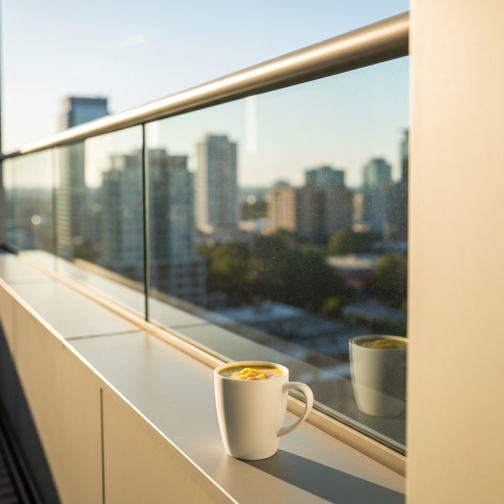 Svež sokotok na gradskom balkonu sa sunčevim svetlom